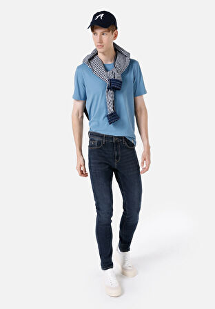 Slim Fit Düşük Bel Düz Paça Lacivert Erkek Pantolon Cl1067186