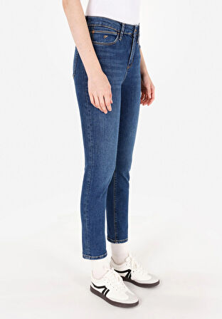 Slim Fit   Kadın Mavi Jean Pantolon