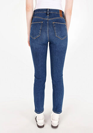 Slim Fit   Kadın Mavi Jean Pantolon