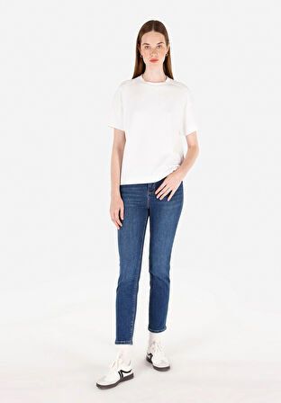 Slim Fit   Kadın Mavi Jean Pantolon
