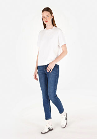 Slim Fit   Kadın Mavi Jean Pantolon