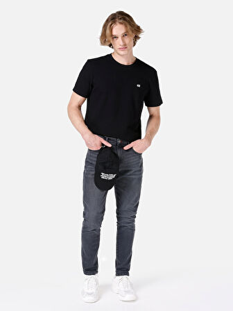 Slim Fit Düşük Bel Dar Paça Siyah Erkek Pantolon Cl1067196