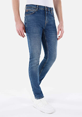 Straight Fit   Erkek Mavi Jean Pantolon