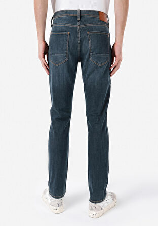 044 Karl Straight Fit   Erkek Yeşil Jean Pantolon