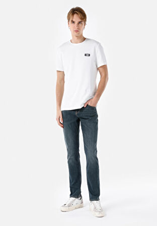 044 Karl Straight Fit   Erkek Yeşil Jean Pantolon