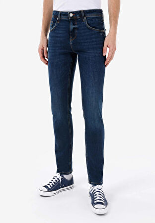Straight Fit   Erkek Mavi Jean Pantolon