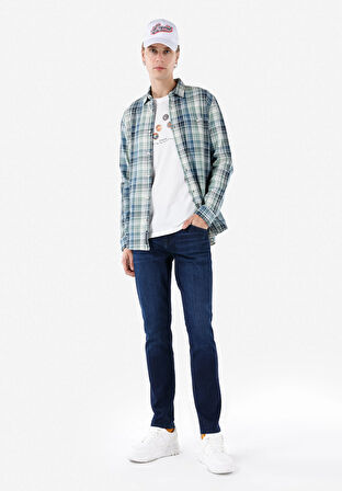 044 Karl Normal Kesim Düşük Bel Düz Paça Koyu Mavi Jean Erkek Pantolon Cl1067230
