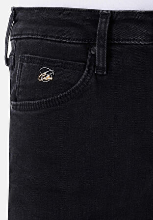 Slim Fit Yüksel Bel Ispanyol Paça Kadın Denim Jean Pantolon