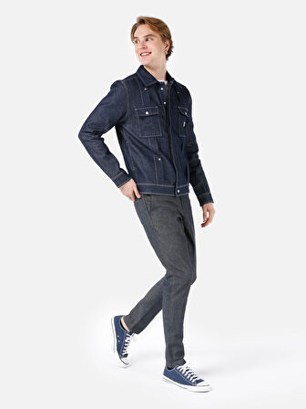 073 Wils Normal Kesim Orta Bel Düz Paça Koyu Mavi Erkek Pantolon Cl1067279