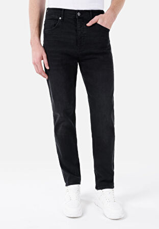 Rahat Regular Fit Normal Bel Düz Paça Siyah Erkek Pantolon Cl1067281