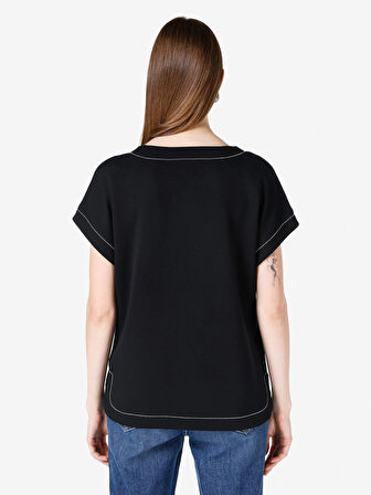 Siyah Kadın Tshirt K.kol