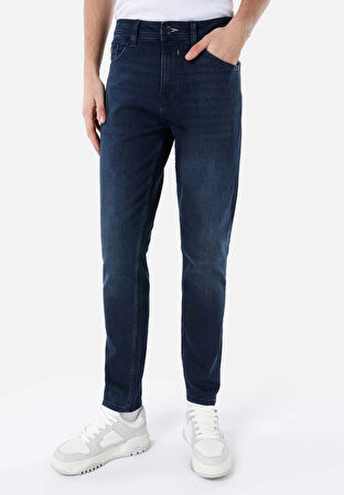 Straight Fit   Erkek Koyu Mavi Jean Pantolon