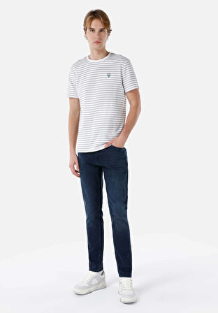 Straight Fit   Erkek Koyu Mavi Jean Pantolon