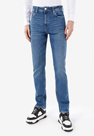 045 David Normal Kesim Orta Bel Düz Paça Mavi Erkek Pantolon Cl1067405