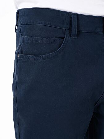 Rahat Normal Kesim Orta Bel Düz Paça Lacivert Erkek Pantolon Cl1067466