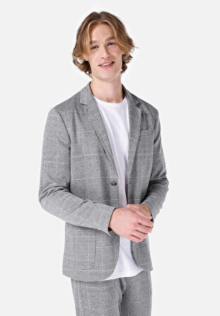 Slim Fit    Erkek Gri Ceket