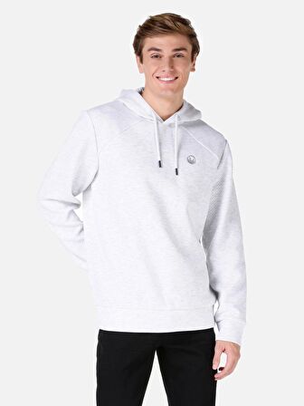 Normal Kesim Kapüşonlu Baskılı Gri Erkek Sweatshirt Cl1067487