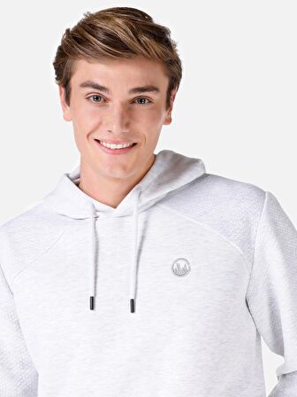 Normal Kesim Kapüşonlu Baskılı Gri Erkek Sweatshirt Cl1067487