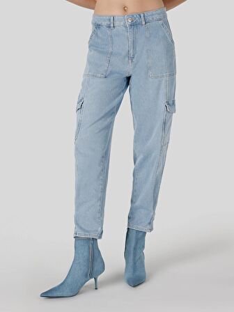 990 Angela Cargo Pantolon Mavi Kadın Jean Pantolon Cl1067509