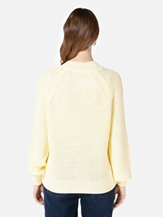 Normal Kesim Bisiklet Yaka Sarı Kadın Kazak Cl1067522