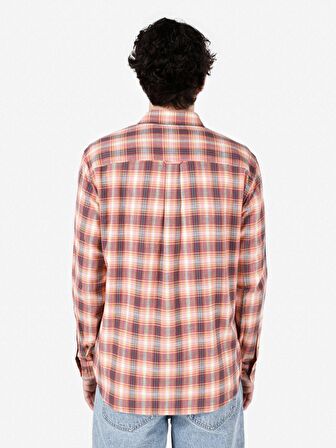 Normal Kesim Shirt Yaka Pembe Erkek Uzun Kol Gömlek