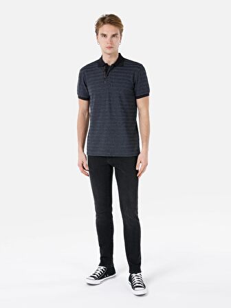 Normal Kesim Polo Yaka Antrasit Erkek Kısa Kol Tişört Cl1067803