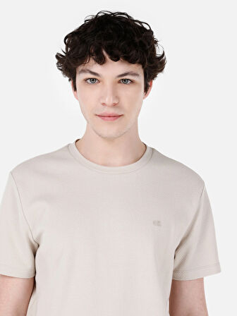 Bej Erkek Tshirt K.kol
