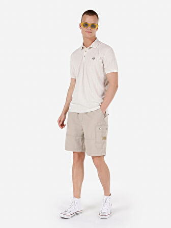 Normal Kesim Orta Bel Bej Erkek Şort Cl1068186