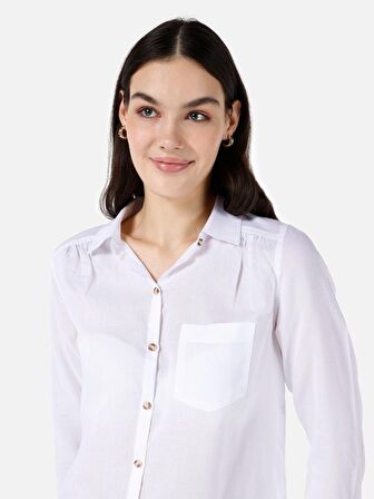 Beyaz Kadın Gömlek U.kol CL1068235