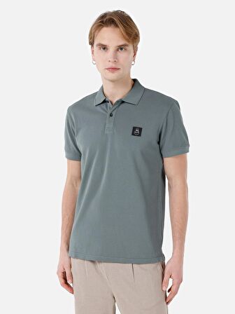 Normal Kesim Polo Yaka Yeşil Erkek Kısa Kol Tişört