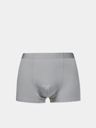 Modern Fit Düz Erkek Gri Boxer