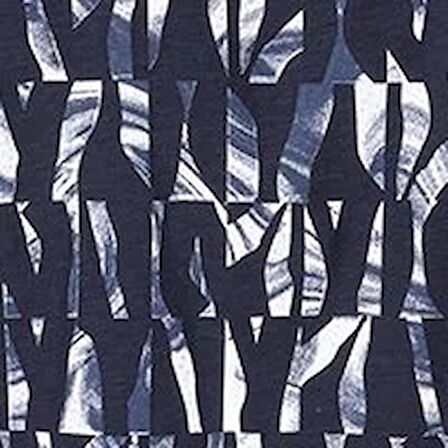 Normal Kesim Bisiklet Yaka Desenli Lacivert Erkek Kısa Kol Tişört