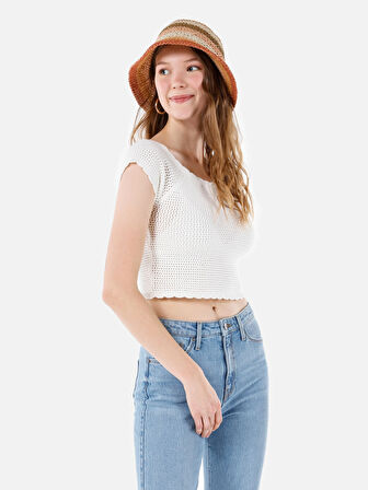 Slim Fit   Kadın Beyaz  Kazak