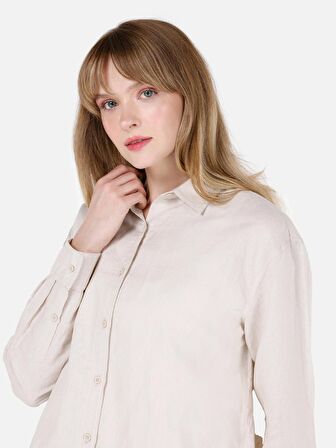 Bej Kadın Gömlek U.kol