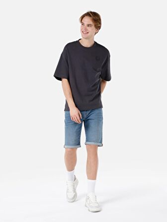 Normal Kesim Düşük Bel Düz Paça Erkek Jean Şort Cl1068547