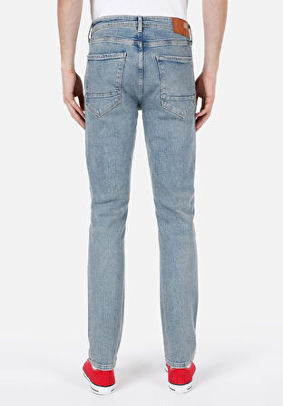 Straight Fit Düşük Bel Düz Paça Erkek İndigo Jean Pantolon