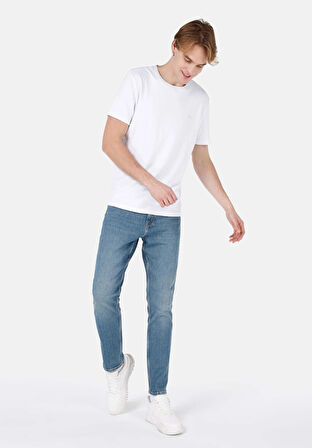 Regular Fit Orta Bel Daralan Paça Erkek Denim Jean Pantolon