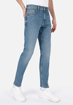 Regular Fit Orta Bel Daralan Paça Erkek Denim Jean Pantolon