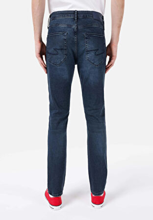 044 Karl Straight Fit   Erkek Koyu Mavi Jean Pantolon