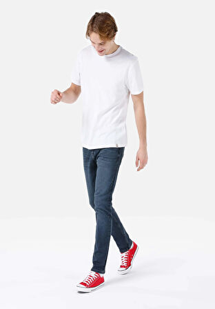 044 Karl Straight Fit   Erkek Koyu Mavi Jean Pantolon