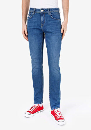 044 Karl Straight Fit   Erkek Mavi Jean Pantolon