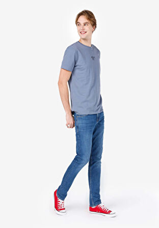 044 Karl Straight Fit   Erkek Mavi Jean Pantolon
