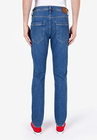 044 Karl Straight Fit   Erkek Mavi Jean Pantolon