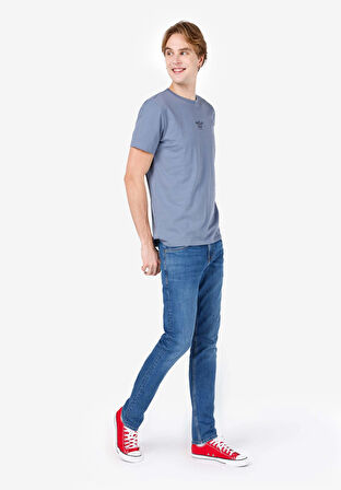 044 Karl Straight Fit   Erkek Mavi Jean Pantolon