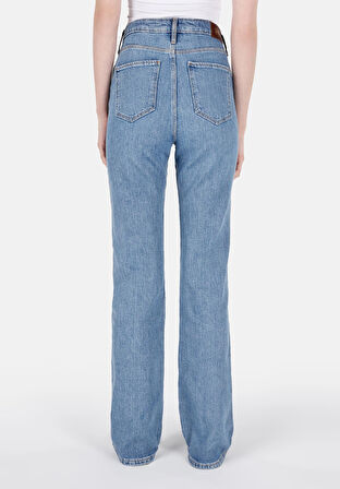 Regular Fit Orta Bel Bootcut Kadın Yeşil Jean Pantolon