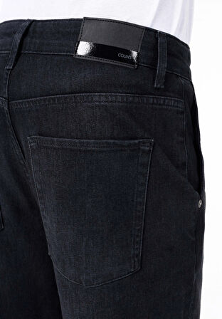 Chino Fit Orta Bel Düz Paça Erkek Siyah Jean Pantolon