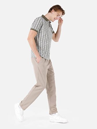 Normal Kesim Orta Bel Düz Paça Bej Erkek Pantolon Cl1068761