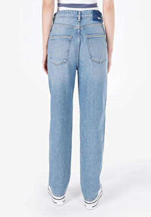 Straight Fit   Kadın İndigo Jean Pantolon