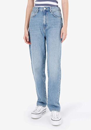 Straight Fit   Kadın İndigo Jean Pantolon