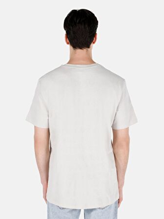 Normal Kesim Bisiklet Yaka Baskılı Taş Erkek Kısa Kol Tişört